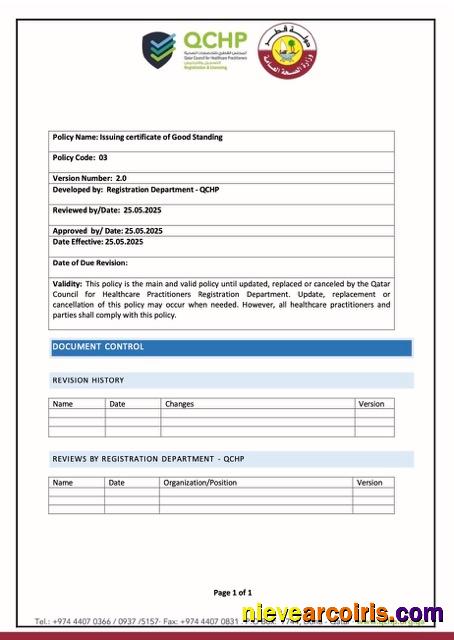 Qatar certificate of good standing